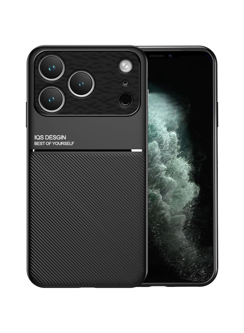 WRISTWISE Case Cover for iPhone 17 Pro, Skin Texture is Non-Slip and Shockproof Phone Case, [Skin-Friendly PU Leather] [Ultra-Thin TPU] Cover for iPhone 17 Pro Black - Image 1