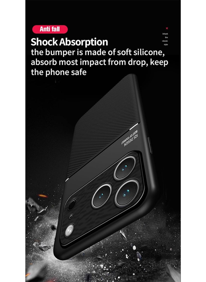 WRISTWISE Case Cover for iPhone 17 Pro, Skin Texture is Non-Slip and Shockproof Phone Case, [Skin-Friendly PU Leather] [Ultra-Thin TPU] Cover for iPhone 17 Pro Black - Image 5