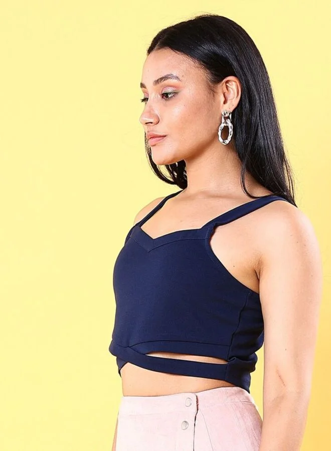 Freehand  Women Regular Fit Solid Sweetheart Neck Sleeveless Sweetheart Neck Crop Top  | Best Price UAE