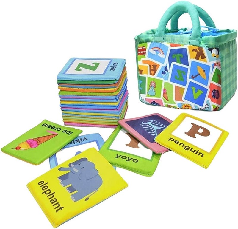 كلاراكو بطاقات حروف أبجدية ناعمة للأطفال، مقاومة للماء، لعبة حروف، بطاقات تعليمية للأطفال الصغار فوق عمر 0 سنة، مناسبة لمرحلة ما قبل المدرسة والتعلم المبكر، مع حقيبة قماشية للتخزين - Image 1