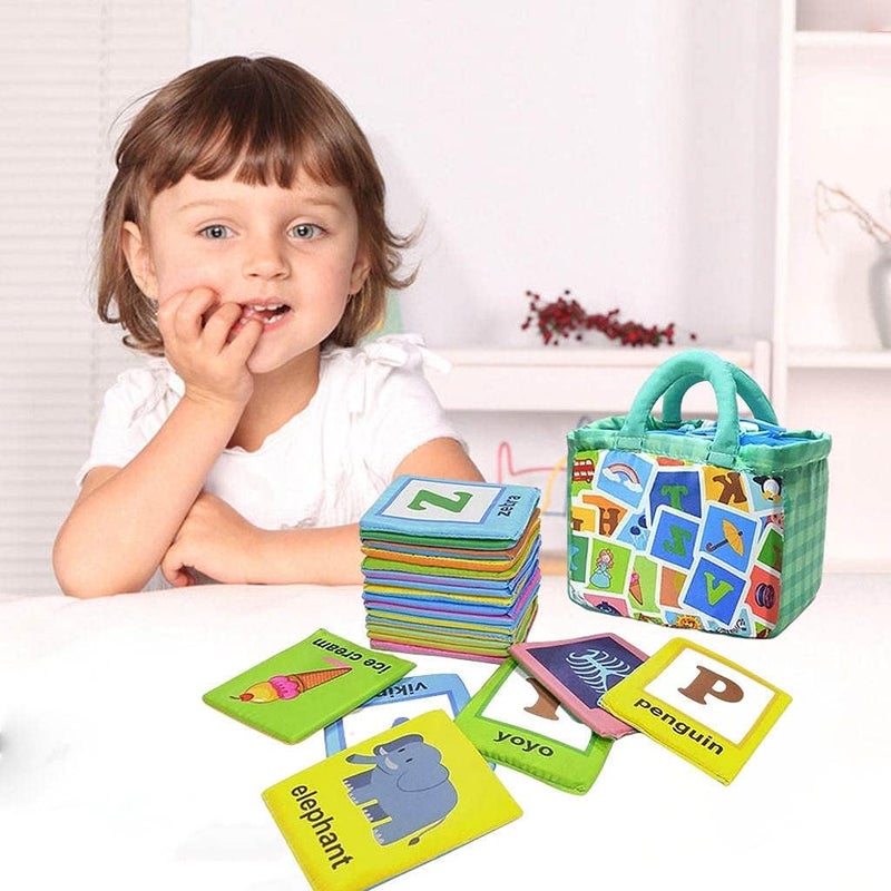 كلاراكو بطاقات حروف أبجدية ناعمة للأطفال، مقاومة للماء، لعبة حروف، بطاقات تعليمية للأطفال الصغار فوق عمر 0 سنة، مناسبة لمرحلة ما قبل المدرسة والتعلم المبكر، مع حقيبة قماشية للتخزين - Image 2