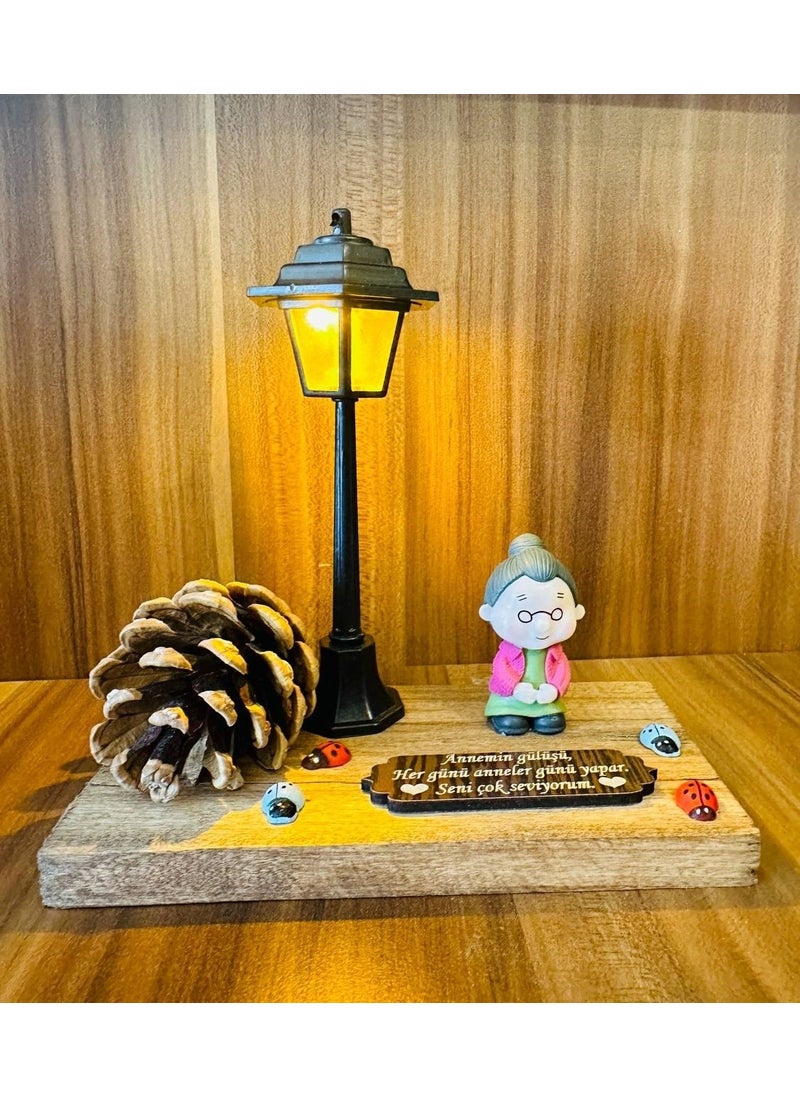 MYK Hediye ve Sanat Atölyesi MYK Gift and Art Workshop Mother's Day Decorative Colorful LED Light Yellow and White Night Lamp  - Image 1