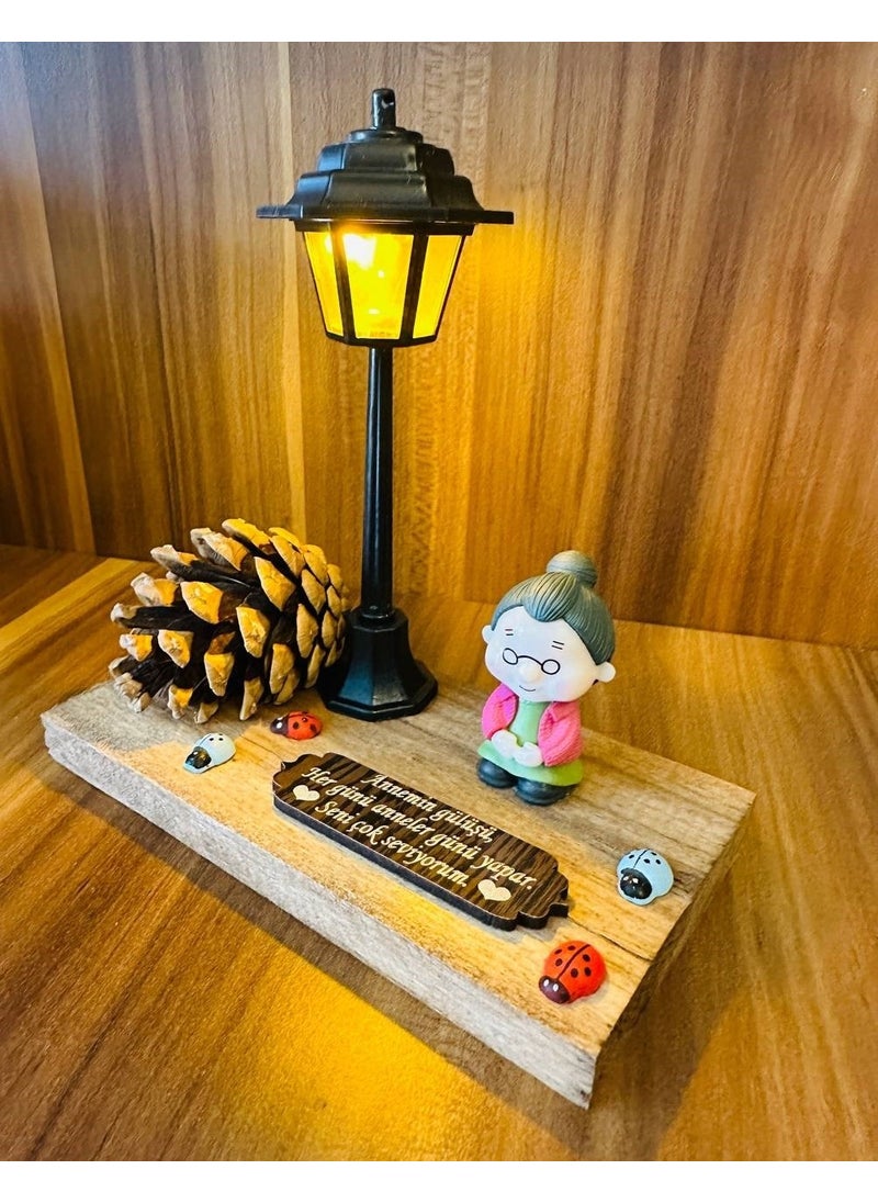 MYK Hediye ve Sanat Atölyesi MYK Gift and Art Workshop Mother's Day Decorative Colorful LED Light Yellow and White Night Lamp  - Image 2