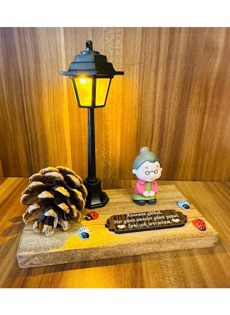 MYK Hediye ve Sanat Atölyesi MYK Gift and Art Workshop Mother's Day Decorative Colorful LED Light Yellow and White Night Lamp  - Image 3