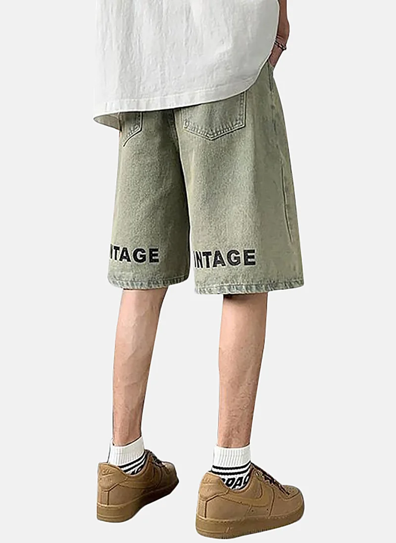 يونيكي Blue Mid Rise Soild Relaxed Fit Shorts