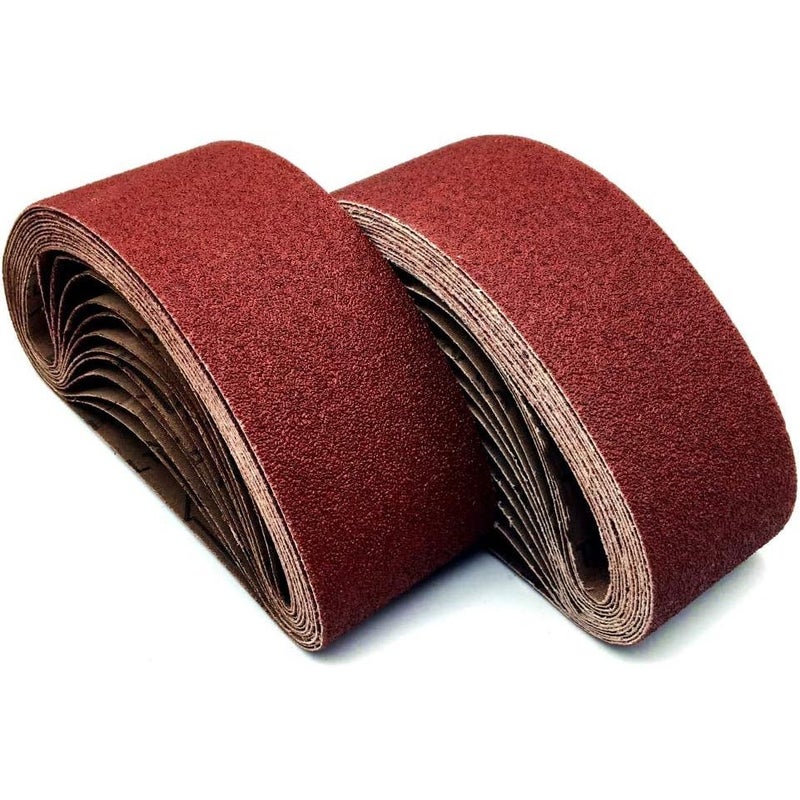 Aluminum Oxide Sanding Belt 4x24 Inch 610x100mm 40 Grits 4 Pack For Wood Metal Paint Sanding Red - Image 1