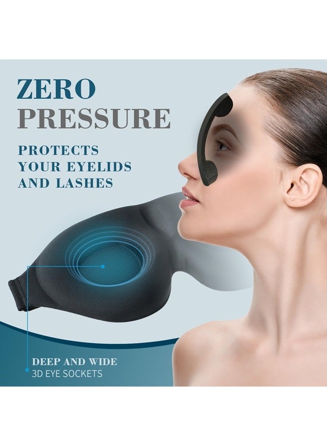 ZGGCD 3D Sleep Mask for Side Sleeper, 100% Light Blocking Sleeping Eye Mask for Women Men, Contoured Cup Night Blindfold, Luxury Eye Cover Eye Shade with Adjustable Strap for Travel, Nap, Meditation, Black - Image 4