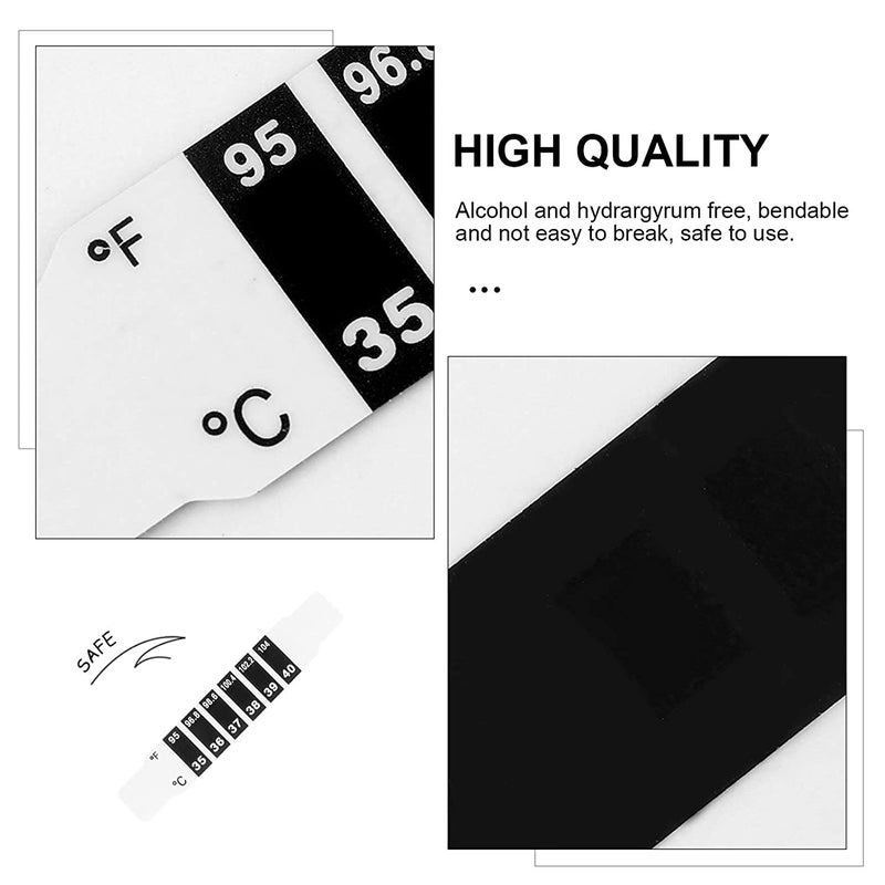 JERN ترمومتر شريطي للجبهة بلاستيك مكب لقياس درجة حرارة الجسم للأطفال من 0 إلى 5 سنوات - عبوة من 5 - Image 1