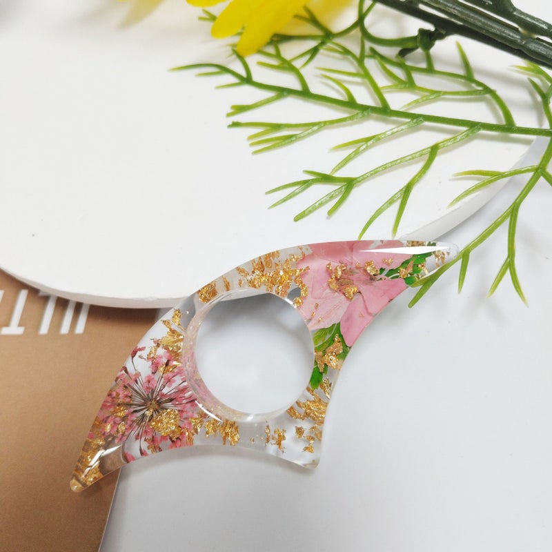 Epoxy Resin Bookend Dried Flower Bookmark Thumb Book Support Reading Aid Book Press Gift D15 - Image 5