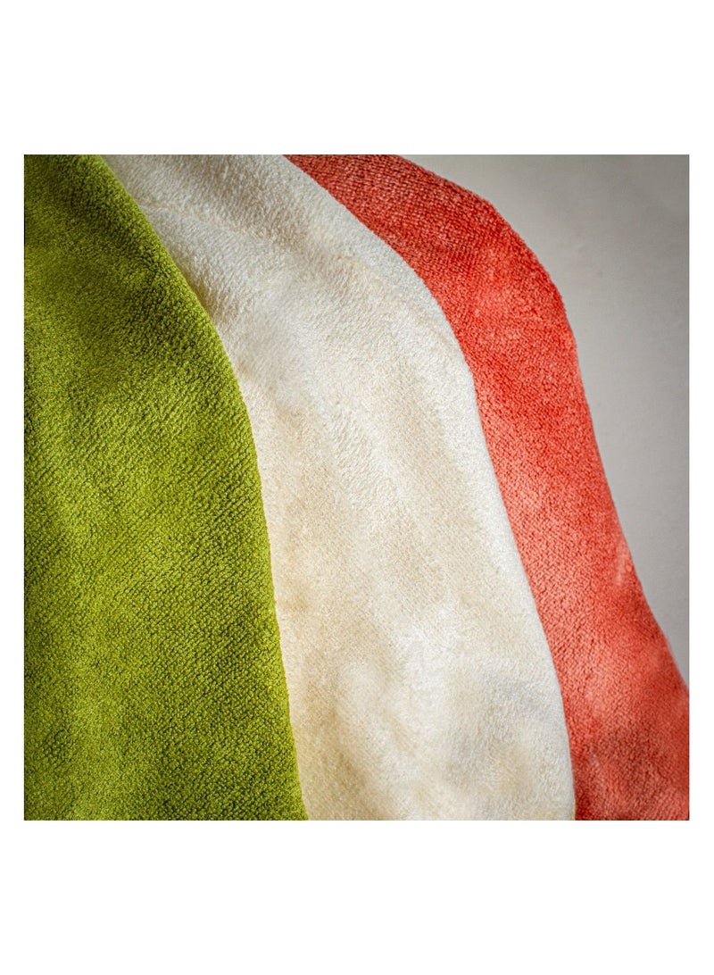 منشفة حمام فائقة الامتصاص وناعمة للغاية، 3 قطع متعددة الألوان من الألياف الدقيقة سريعة الجفاف، مثالية للمنزل والجيم والسفر، باللون الأخضر - Image 2