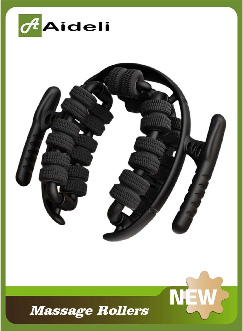 Aideli Waist and Leg Slimming Roller Lymphatic Drainage Massager 360° Anti Cellulite Massage Tool with 28 Wheels Manual Massager for Thighs Calves and Arms Suitable for All Adults（Black） - Image 1