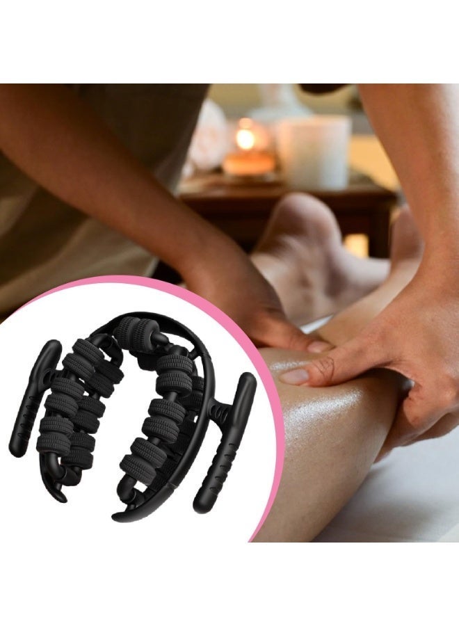 Aideli Waist and Leg Slimming Roller Lymphatic Drainage Massager 360° Anti Cellulite Massage Tool with 28 Wheels Manual Massager for Thighs Calves and Arms Suitable for All Adults（Black） - Image 3