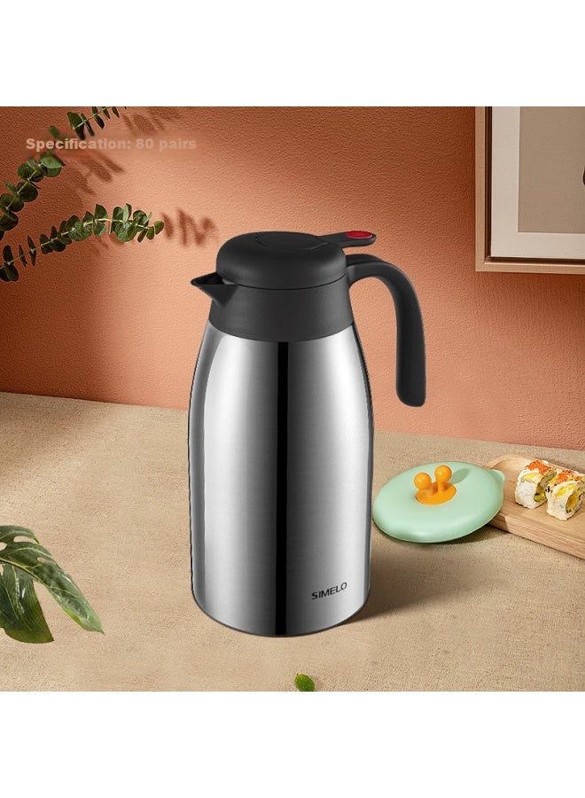 Simelo Impression Kyoto, Red Dot Insulated Bottle, Upgraded 316 Stainless Steel Inner Tank Thermos, Hot Water Bottle, Warm Pot, 2.0l Natural Color - Image 1