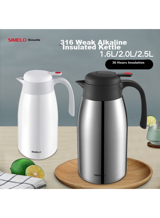 Simelo Impression Kyoto, Red Dot Insulated Bottle, Upgraded 316 Stainless Steel Inner Tank Thermos, Hot Water Bottle, Warm Pot, 2.0l Natural Color - Image 2