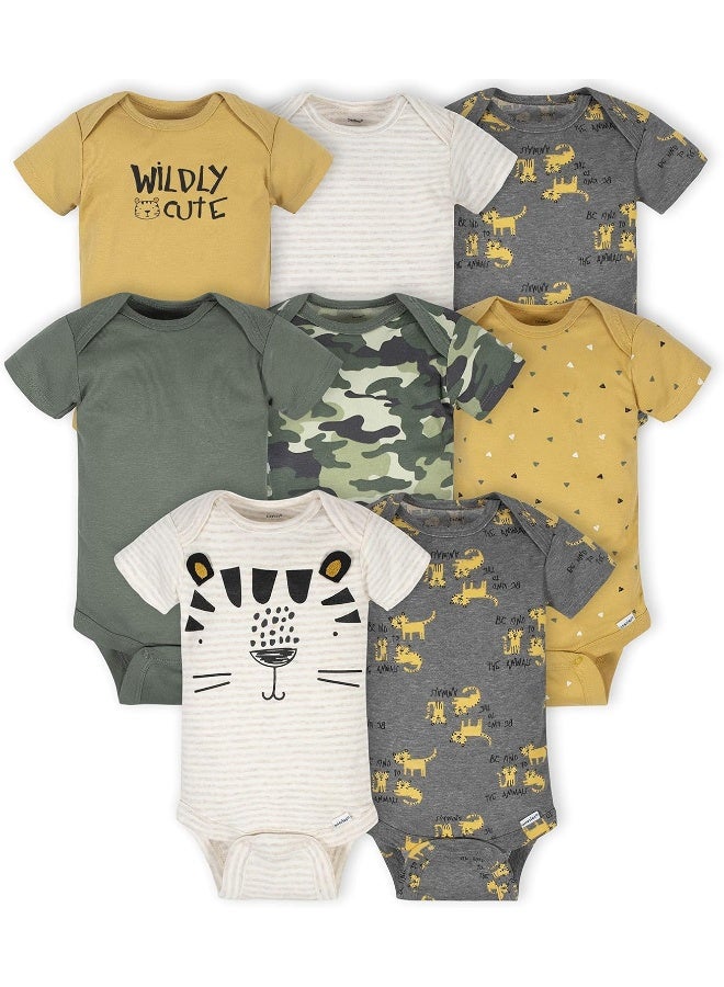 Gerber Gerber Baby Boys 8-Pack Short Sleeve Onesies Bodysuits Baby and Toddler T-Shirt Set  - Image 1