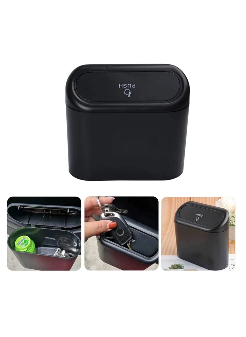 Generic - Car Trash Can Container with Bin Leak Proof Dustbin Multipurpose Trash Bin for Car and Office Space Black - Image 1