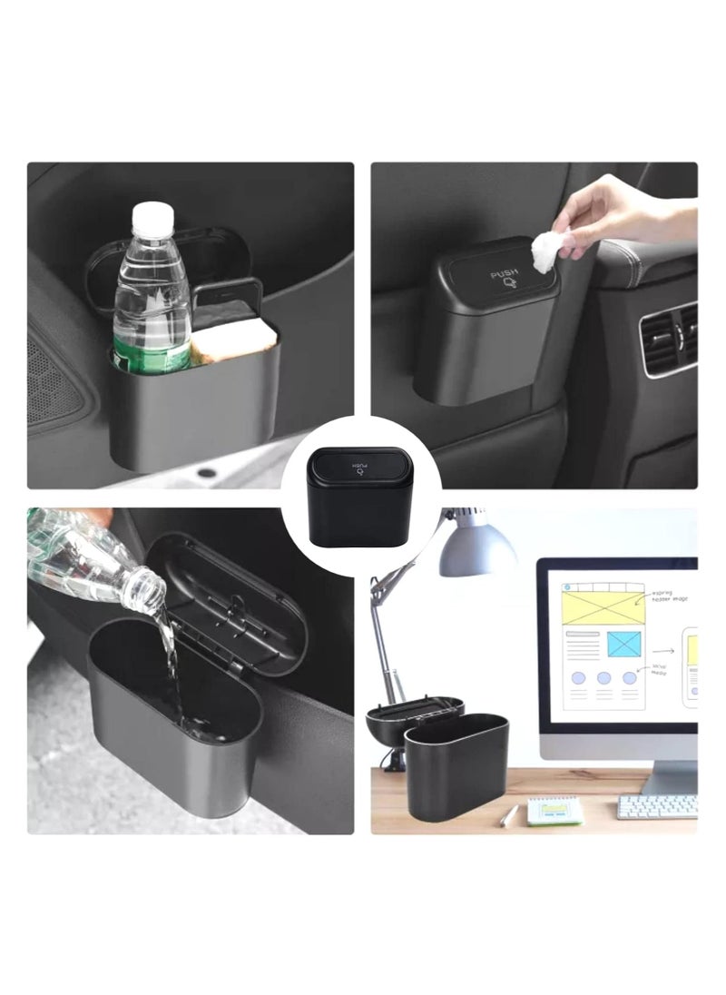 Generic Car Trash Can Container with Bin Leak Proof Dustbin Multipurpose Trash Bin for Car and Office Space Black  - Image 5