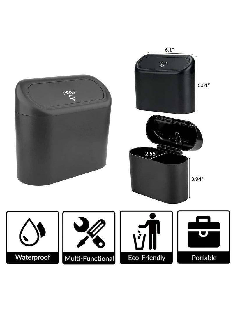 Generic Car Trash Can Container with Bin Leak Proof Dustbin Multipurpose Trash Bin for Car and Office Space Black  - Image 2