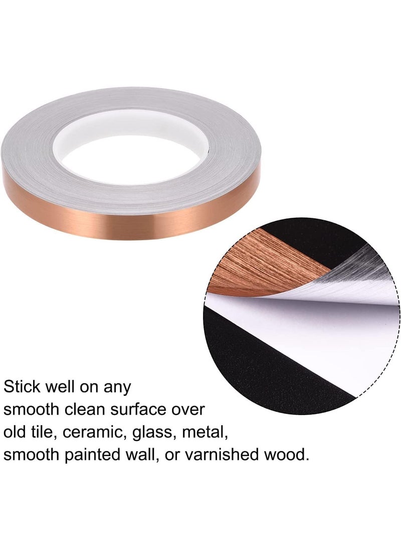 IDEA CHASERS SelfAdhesive Decorative 45 Meters Rose Gold Tape for Tiles Line Gaping Waterproof Gap Sealing Tape Strip for Home Floor Wall Ceiling Kitchen Cabinet Tiles Seam Sticker Rose Gold  - Image 2