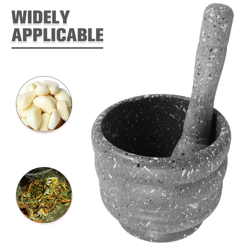 Natural Granite Grinding Bowl And Pestle Set Large Capacity Garlic Crusher Spice Masher Kitchen Potato Ricer Pulverizer Tool - Image 4