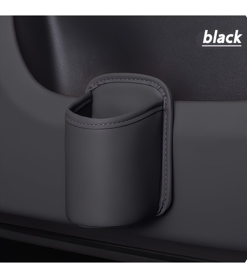 Black Faux Leather Car Cup Holder Vehicle Cup Clamp Multifunctional Storage Box And Car Organizer For Tidy Automotive Interior Storage Neat Car Environment - Image 5