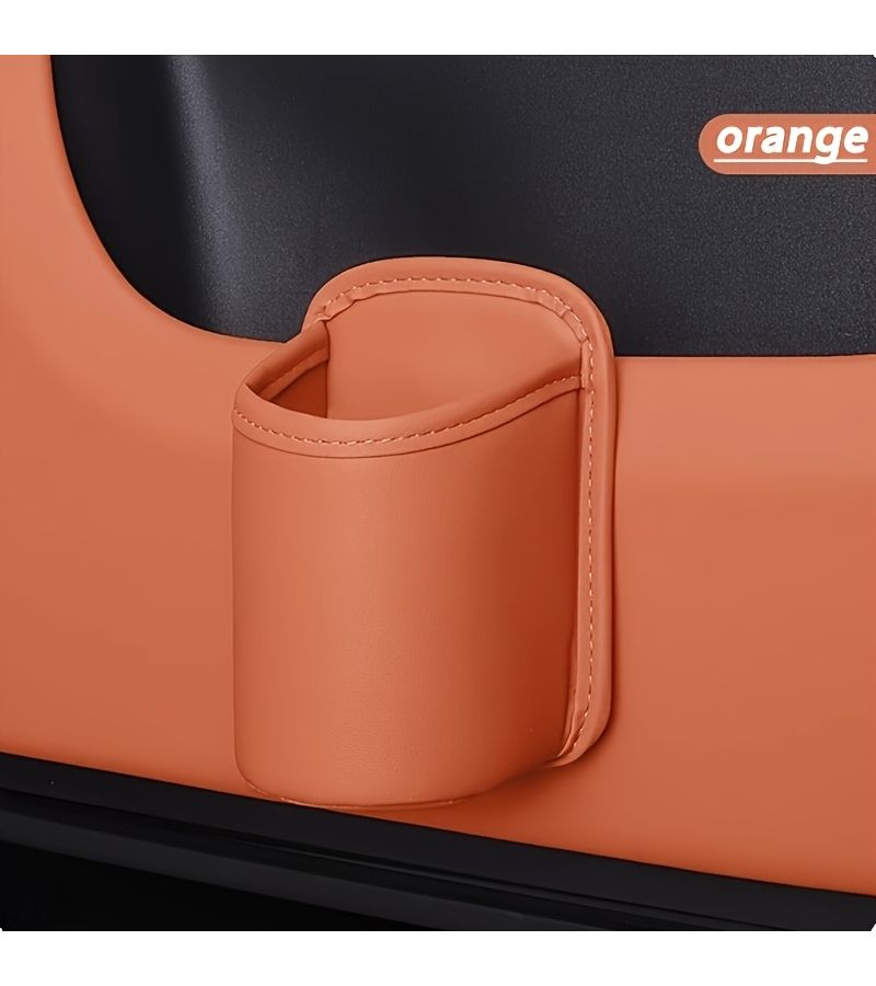 Black Faux Leather Car Cup Holder Vehicle Cup Clamp Multifunctional Storage Box And Car Organizer For Tidy Automotive Interior Storage Neat Car Environment - Image 4