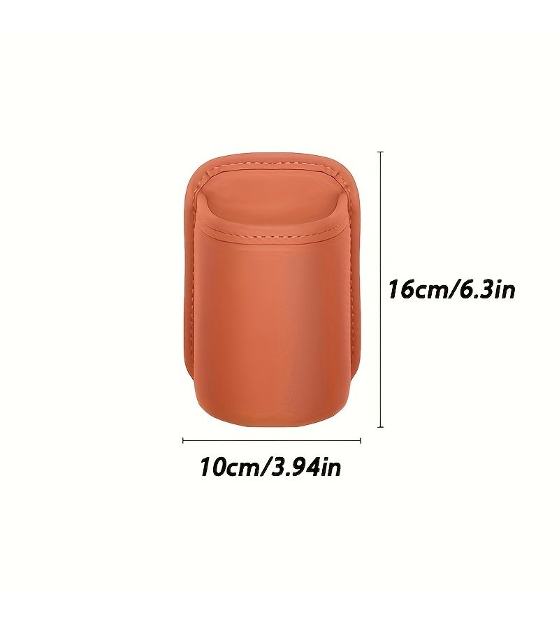Black Faux Leather Car Cup Holder Vehicle Cup Clamp Multifunctional Storage Box And Car Organizer For Tidy Automotive Interior Storage Neat Car Environment - Image 2