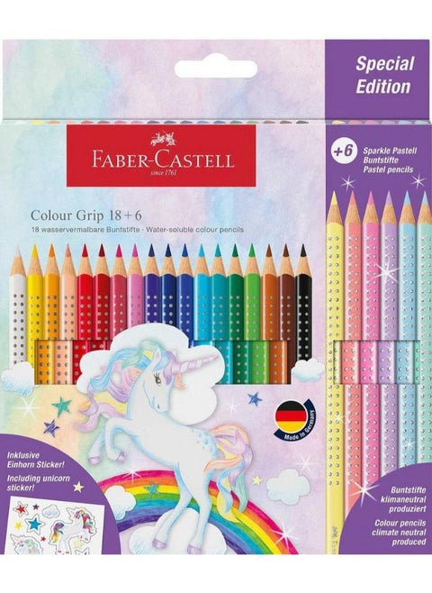 Set Of 24 Color Grip Wooden Color Set - Unicorn Edition