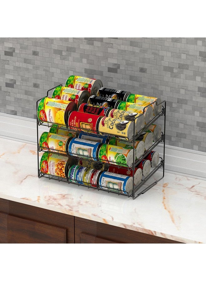 Deco Brothers Deco Brothers Stackable Can Rack Organizer for Kitchen and Pantry, 3 Tier, Black  - Image 3