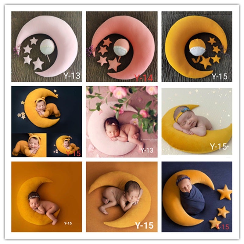 Newborn Moon Pillow Baby Shooting Props Full Moon Children Moon Pillow Hundred Days Baby Po Studio Pography Props - Image 2