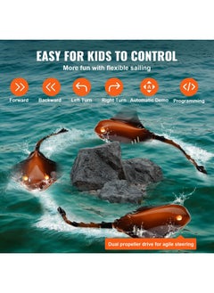 VEVOR VEVOR Remote Control Manta Ray Toy, 2.4GHz High Simulation Robot RC Shark Stingray Fish Toys with Light, RC Boat Bathtub Summer Swimming Pool Toys for 6+ Year Old Boys and Girls  - Image 3
