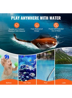 VEVOR VEVOR Remote Control Manta Ray Toy, 2.4GHz High Simulation Robot RC Shark Stingray Fish Toys with Light, RC Boat Bathtub Summer Swimming Pool Toys for 6+ Year Old Boys and Girls  - Image 4
