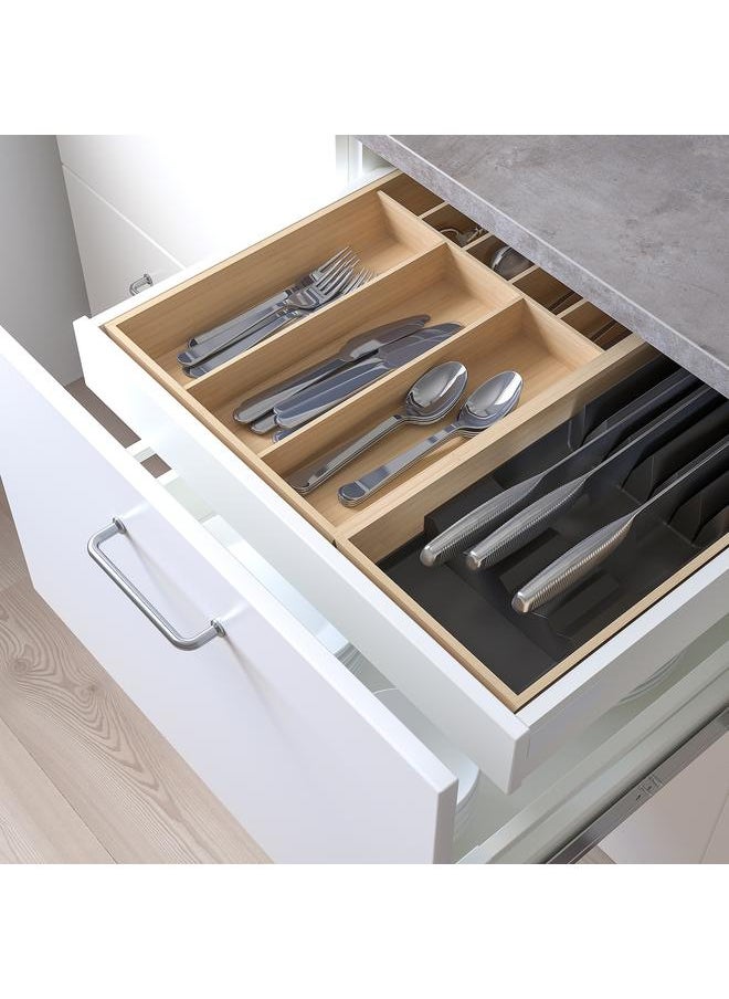 Zaboon - Cutlery tray/tray with knife rack, light bamboo, 52x50 cm - Image 1