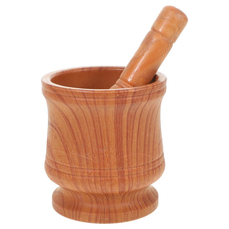 Wooden Mortar And Pestle Set Spice Grinder For Crushing Garlic Pills Kitchen Tool - Image 2