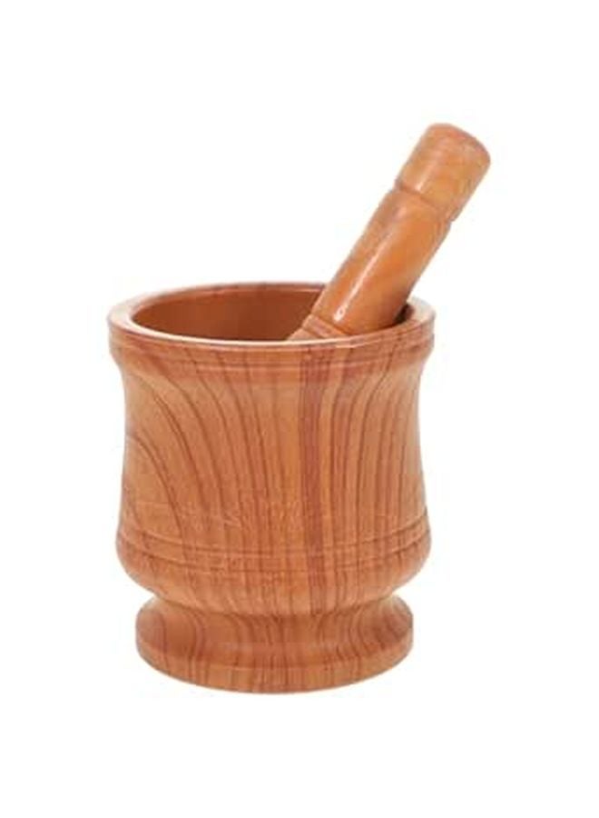 Wooden Mortar And Pestle Set Spice Grinder For Crushing Garlic Pills Kitchen Tool - Image 1