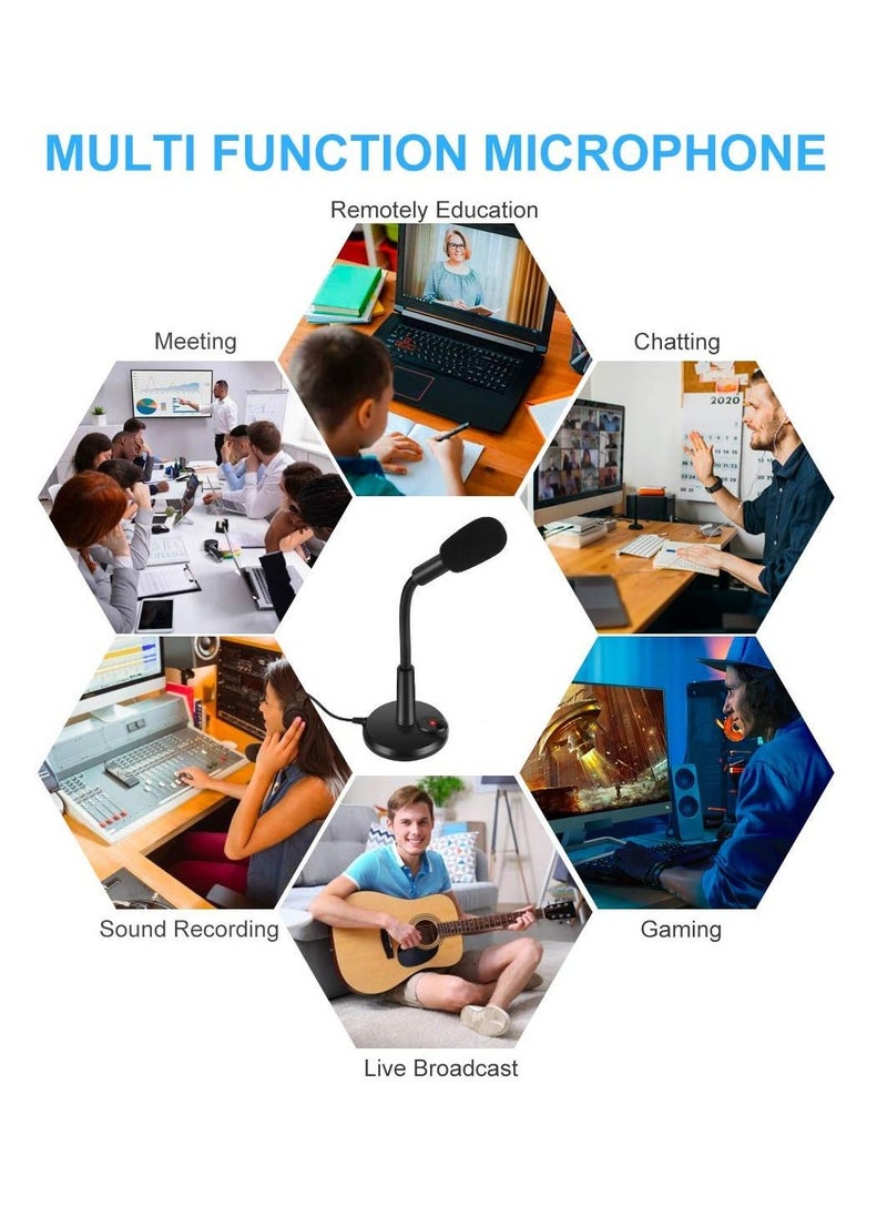 SYOSI, USB Microphone, USB PC Mic for Business Video Conference, Recording, Chat, Podcasting, Online Class, Mute Button with LED Indicator, Compatible with Macbook, Laptop, PC, Window