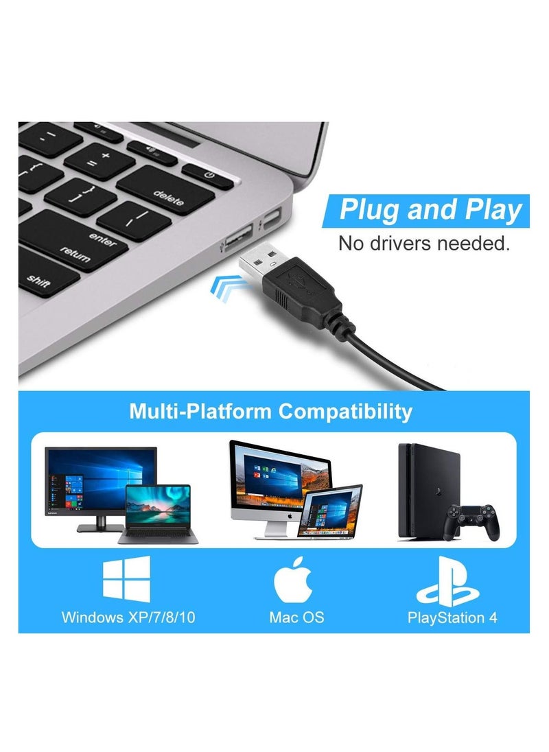 SYOSI, USB Microphone, USB PC Mic for Business Video Conference, Recording, Chat, Podcasting, Online Class, Mute Button with LED Indicator, Compatible with Macbook, Laptop, PC, Window