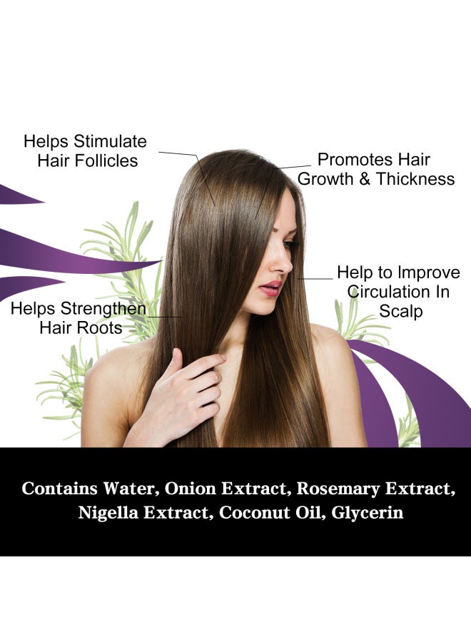 EELHOE Onion Rosemary Hair Spray Moisturizing Scalp Smooth Glossy Hair Care Spray - Image 2