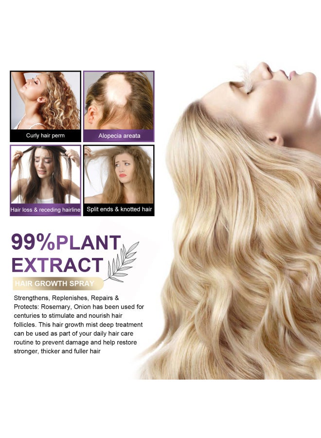 EELHOE Onion Rosemary Hair Spray Moisturizing Scalp Smooth Glossy Hair Care Spray - Image 3