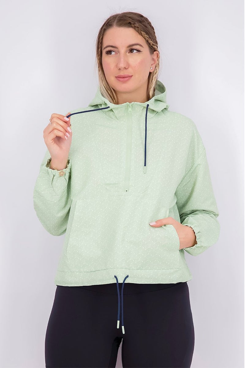 Mountain And Isles Women Hooded Long Sleeve Textured Jacket, Sage - Image 1
