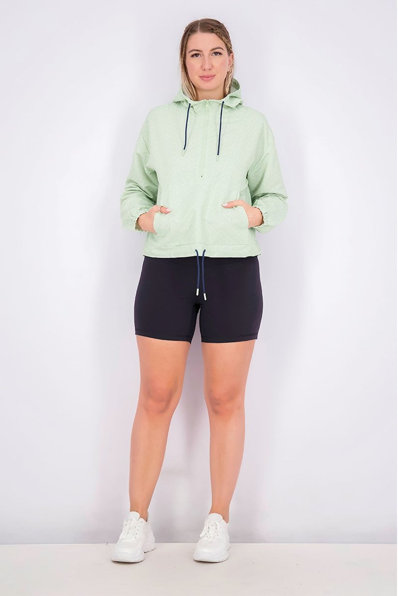 Mountain And Isles Women Hooded Long Sleeve Textured Jacket, Sage - Image 4