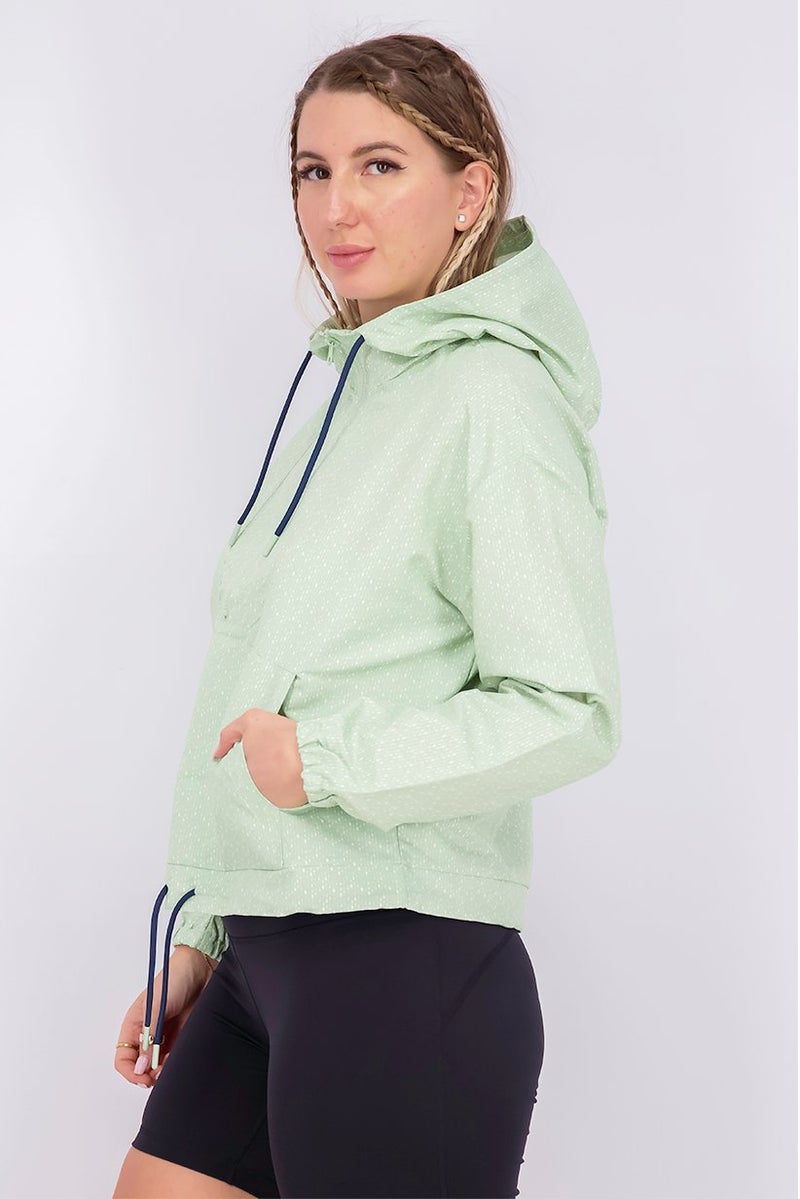 Mountain And Isles Women Hooded Long Sleeve Textured Jacket, Sage - Image 2