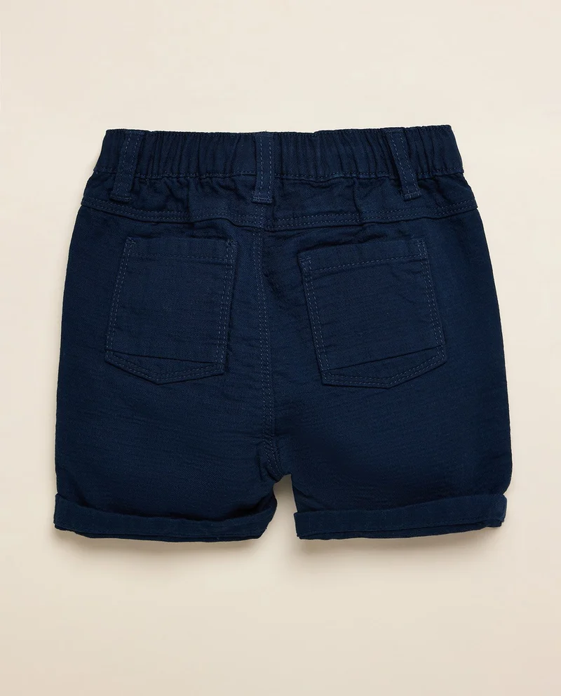 R&B Solid Shorts with Drawstring Waist