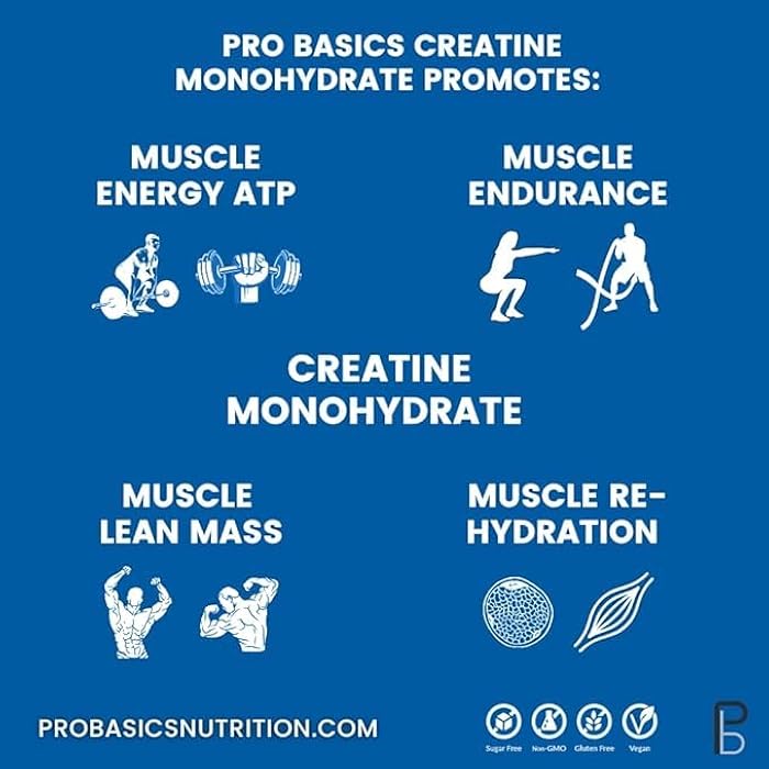 Pro Basics Micronized Creatine Monohydrate Powder 10.6oz. Unflavored. Pure Non Grainy Dissolve Easily No Additives Vegan & Keto. 60 Servings 5000mg 5g per Scoop. Take Pre or Post Workout - Image 2