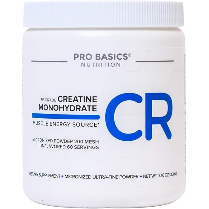 Pro Basics Micronized Creatine Monohydrate Powder 10.6oz. Unflavored. Pure Non Grainy Dissolve Easily No Additives Vegan & Keto. 60 Servings 5000mg 5g per Scoop. Take Pre or Post Workout - Image 1