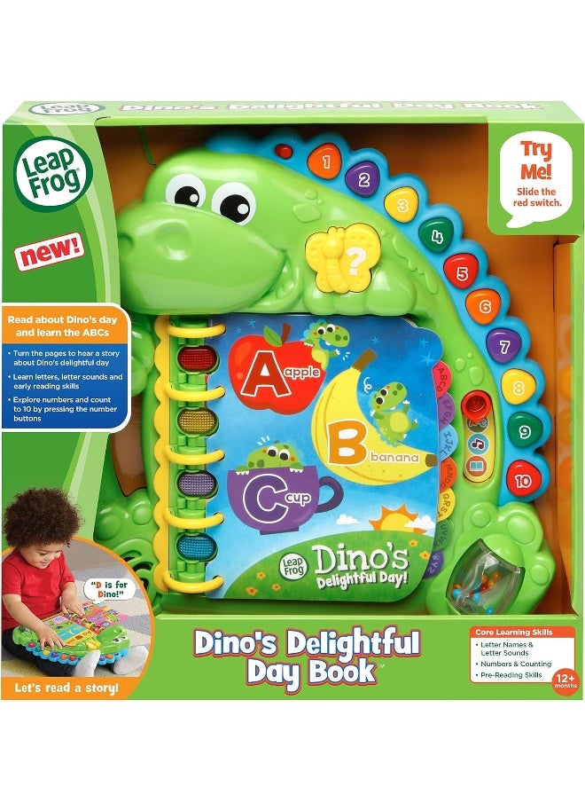 Dino’S Delightful Day Book, Bilingual Alphabet Learning Book For Toddlers, Fun Interactive Dinosaur Storybook That Teaches Abcs And Emotions, Ideal For Ages 18 Months+