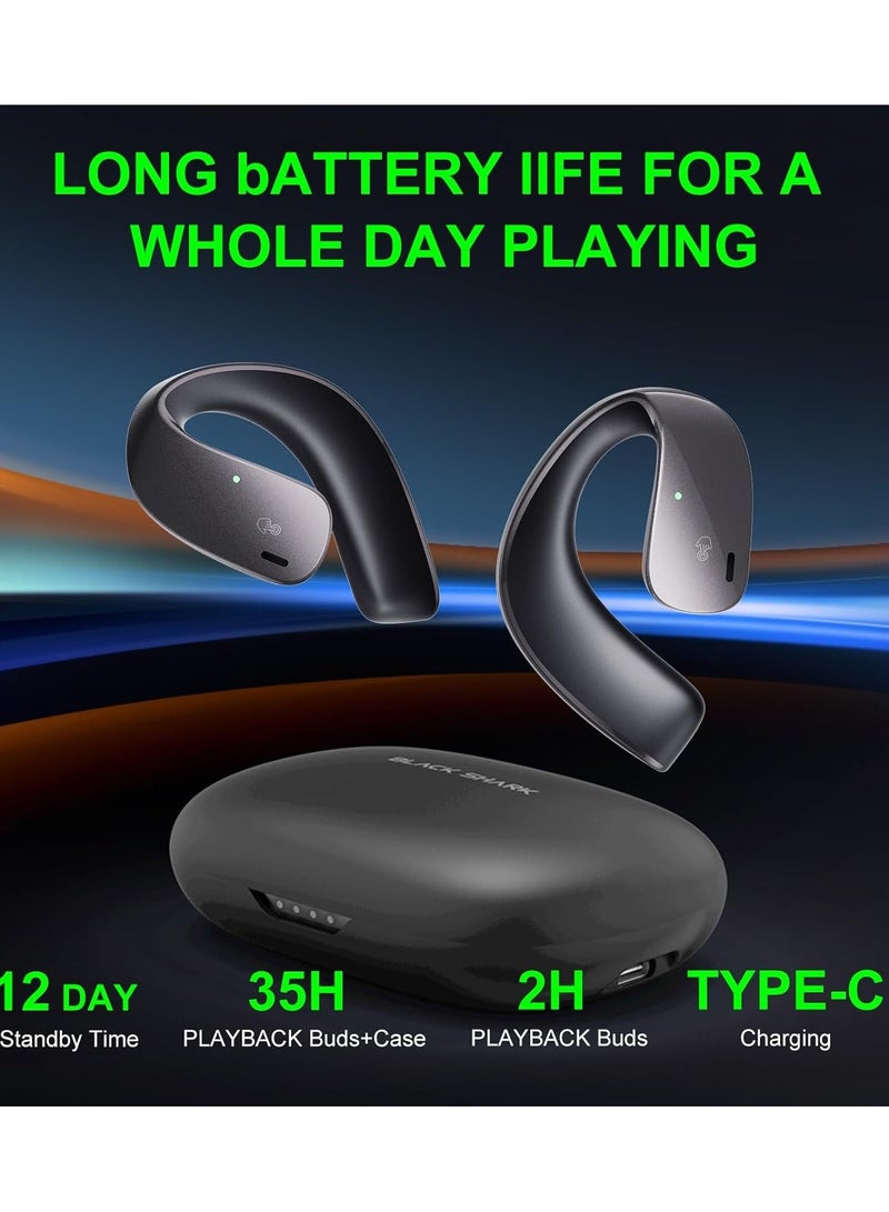 بلاك شارك سماعات الألعاب Black Shark T20 الإصدار العالمي الجديد 2024 - اسود - Image 4