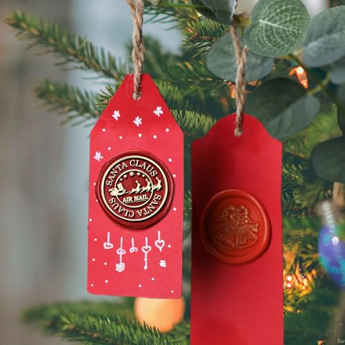 WUERLIN Christmas Wax Seal Kit Santa Claus Snowflake Wax Stamps Deep Engrave Great for Decoration Christmas New Year Cards Envelopes - Image 3