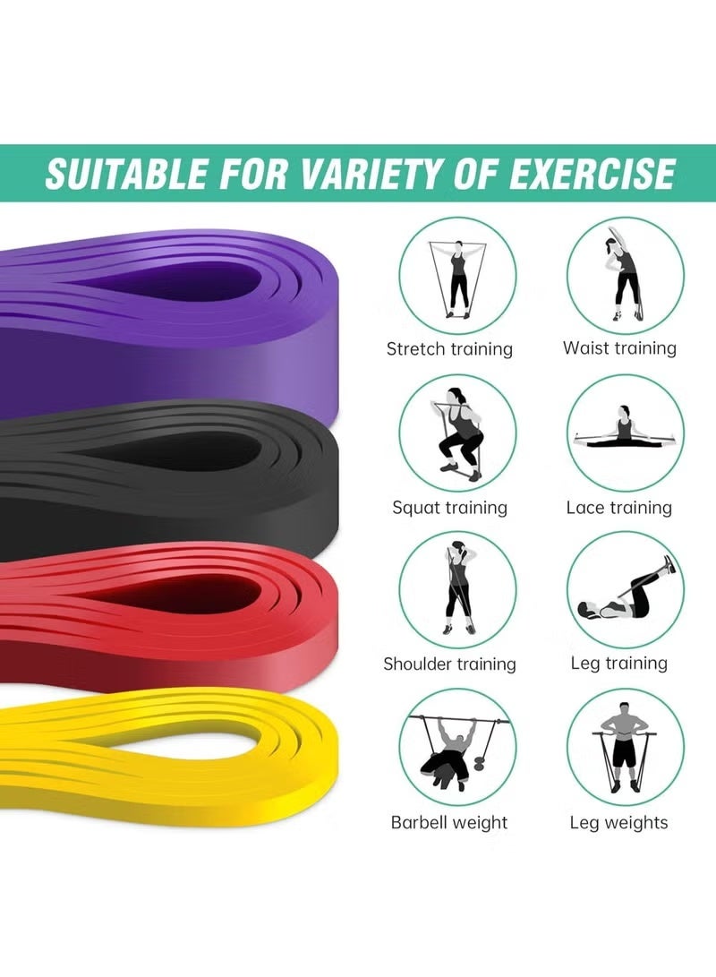MOSH Pack of 4 Resistance Bands Set for Workout and Pull Up Assistance | Exercise Bands for Strength Training, Physical Therapy, and Body Shaping | For Home, Gym, and Travel - Image 3