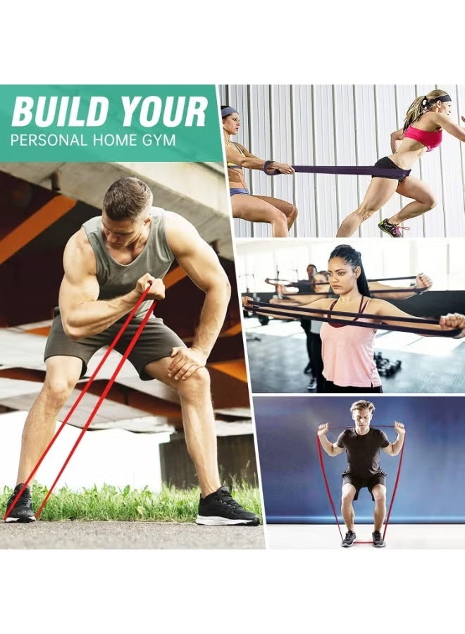 MOSH Pack of 4 Resistance Bands Set for Workout and Pull Up Assistance | Exercise Bands for Strength Training, Physical Therapy, and Body Shaping | For Home, Gym, and Travel - Image 5